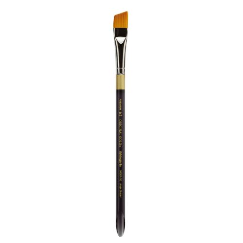 KINGART® Original Gold® 9400A Angle Shader Series, Aqua Acrylic Handle, Premium Golden Taklon Multimedia Artist Brushes - Premium - KINGART