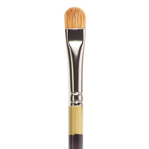 KINGART® Original Gold Specialty® 9247 Series, Crescent Filbert Blender Artist Brush, Golden Taklon & White Bristle Blend, Acrylic Handle - KINGART