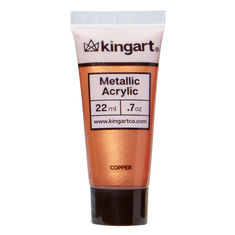 KINGART® PRO Metallic Acrylic Paint, Individual Colors , Set of 3 Tubes Per Shade, Combined 66ml, (all colors available) - KINGART