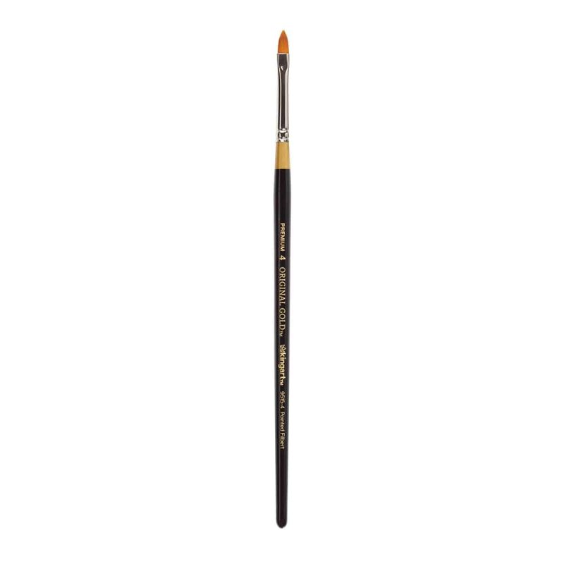 kingart premium 4 kingart original gold 9515 series golden taklon pointed filbert 9515 4 29977885474977