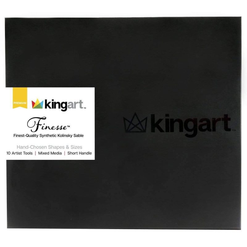 kingart premium kingart finesse kolinsky sable synthetic blend brushes gift box set of 10 29475990536353