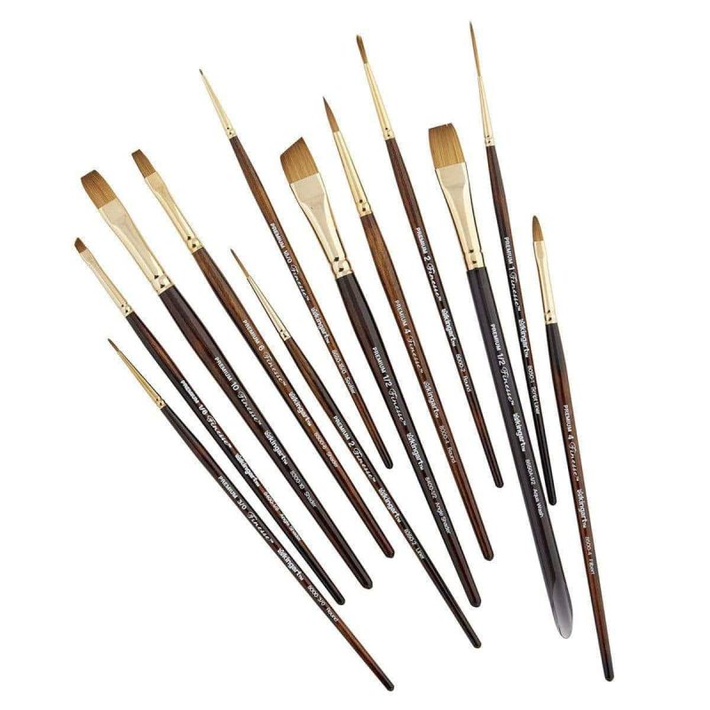 kingart premium kingart finesse kolinsky sable synthetic blend brushes gift box set of 12 29493607628961