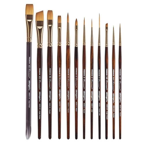 kingart premium kingart finesse kolinsky sable synthetic blend brushes gift box set of 12 29493608415393