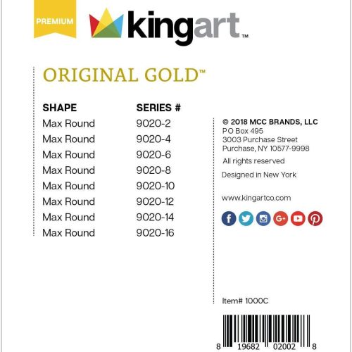 kingart premium kingart original gold 9020 series golden taklon ultra round gift box set of 8 29456613802145