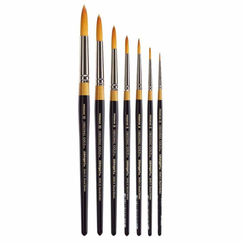 kingart premium kingart original gold 9040 series golden taklon round stroke set of 7 29490481758369