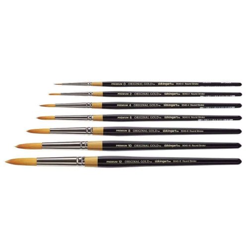 kingart premium kingart original gold 9040 series golden taklon round stroke set of 7 29490486083745