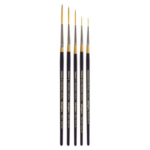 kingart premium kingart original gold 9050 series golden taklon script liner set of 5 29490500927649