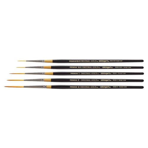 kingart premium kingart original gold 9050 series golden taklon script liner set of 5 29490505023649