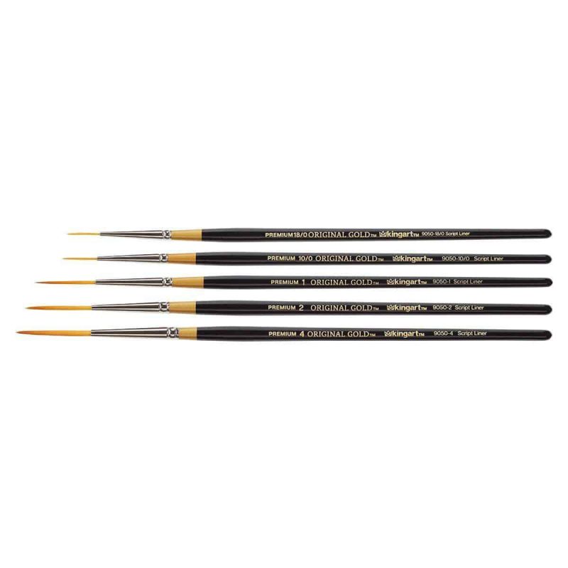 kingart premium kingart original gold 9050 series golden taklon script liner set of 5 29490505023649