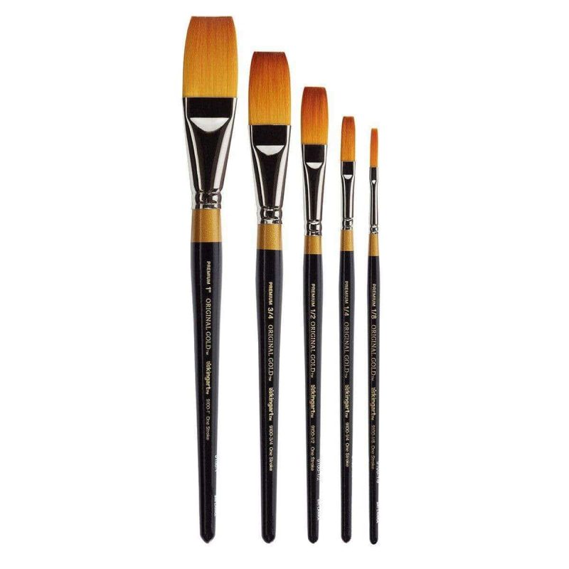 kingart premium kingart original gold 9100 series golden taklon one stroke set of 5 29490478219425