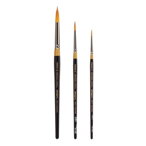 kingart premium kingart original gold 9430 series golden taklon round floral petal artist brush 30102143991969