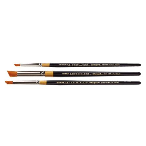 kingart premium kingart original gold 9850 series golden taklon deerfoot stippler set of 3 29574073385121