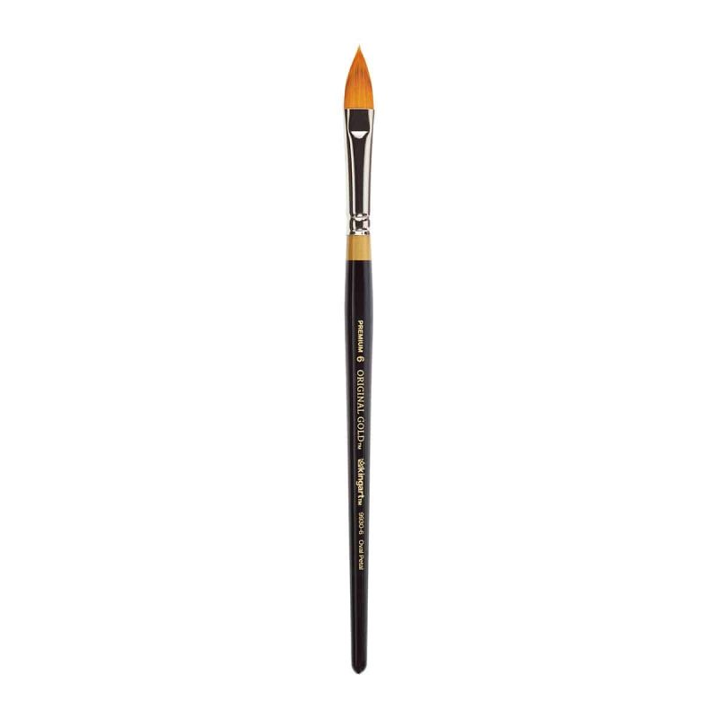 kingart premium kingart original gold 9930 series golden taklon oval floral petal artist brush 29974224208033