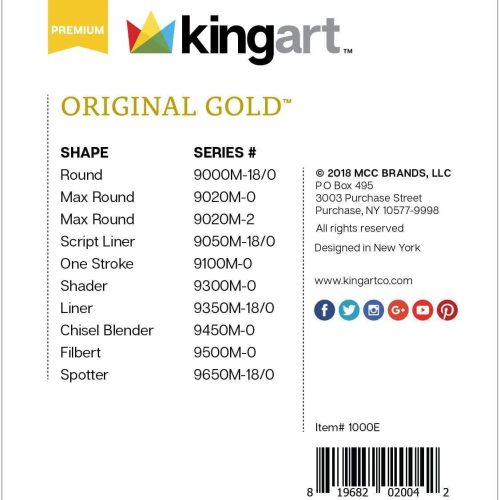 kingart premium kingart original gold detail series golden taklon mini brushes gift box set of 10 29456634904737