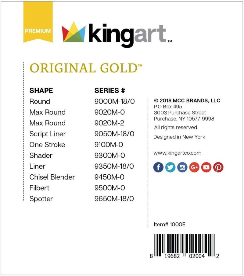 kingart premium kingart original gold detail series golden taklon mini brushes gift box set of 10 29456634904737