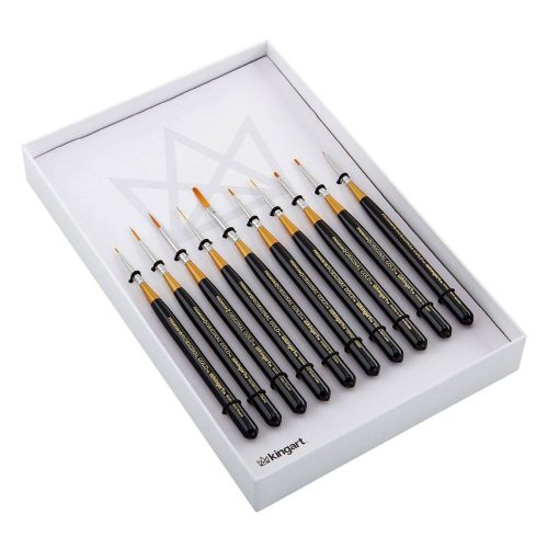 kingart premium kingart original gold detail series golden taklon mini brushes gift box set of 10 29560848613537