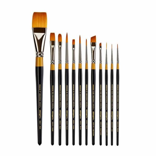 kingart premium kingart original gold series golden taklon brushes gift box set of 12 29560820301985