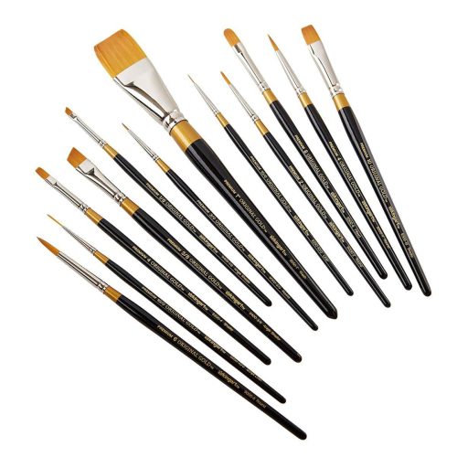 kingart premium kingart original gold series golden taklon brushes gift box set of 12 29560820793505