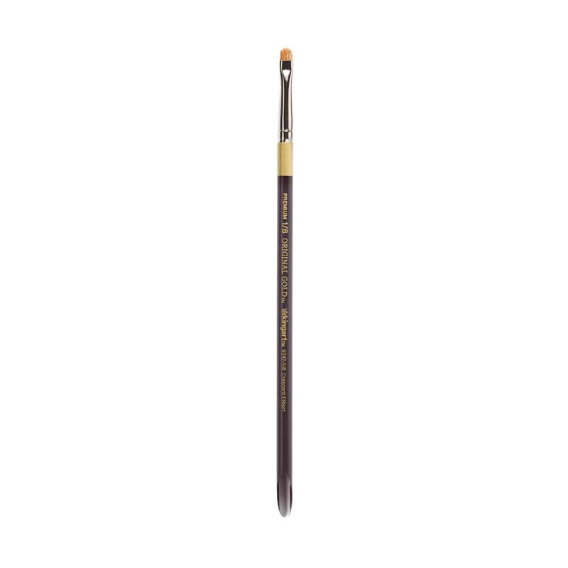 kingart premium kingart original gold specialty 9247 series crescent filbert blender artist brush golden taklon white bristle blend acrylic handle 29978158235809