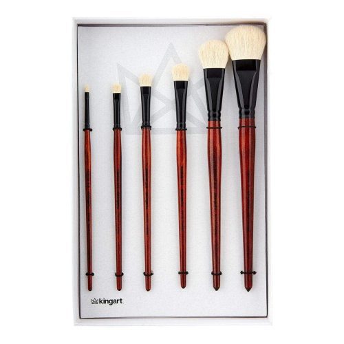 kingart premium kingart premium specialty oval mop artist brushes white super soft natural goat hair set of 6 sizes 29476266573985