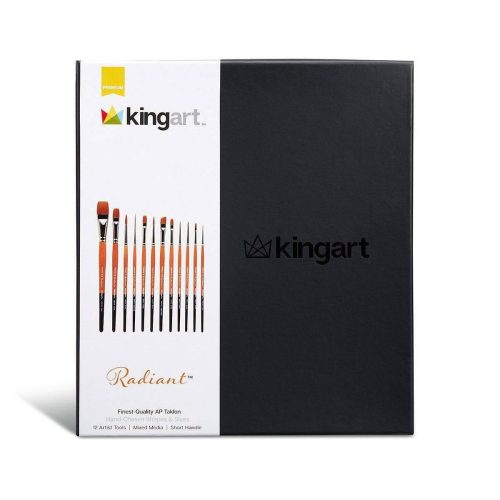 kingart premium kingart radiant taklon brushes gift box set of 12 29484555927713