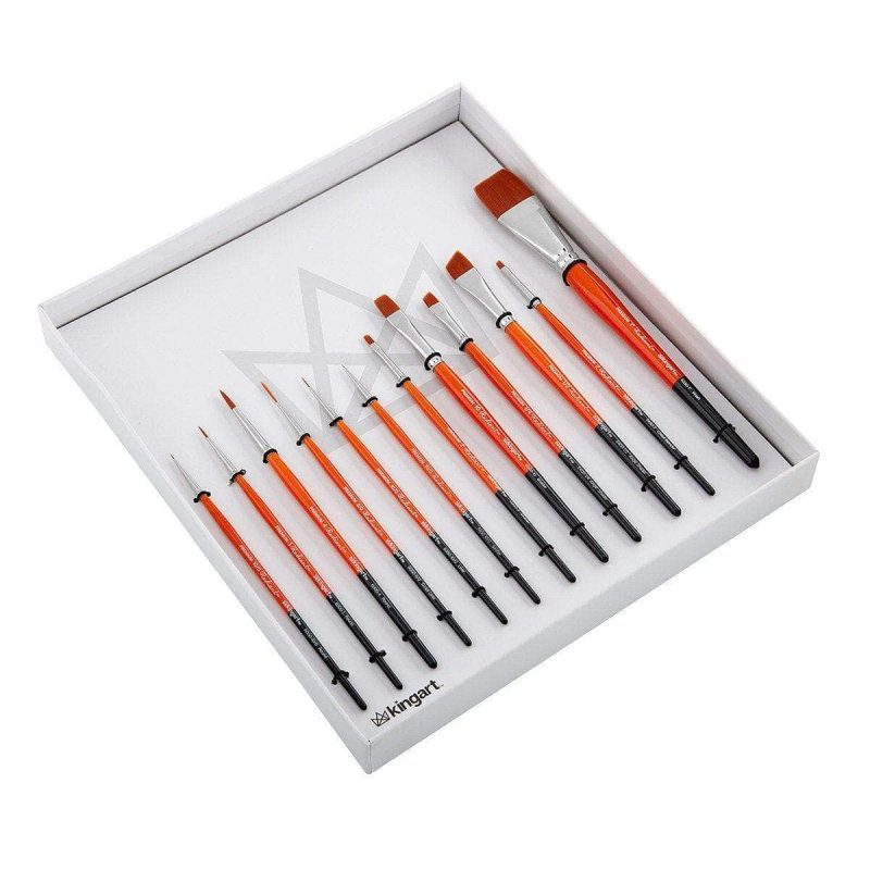 kingart premium kingart radiant taklon brushes gift box set of 12 29484569362593