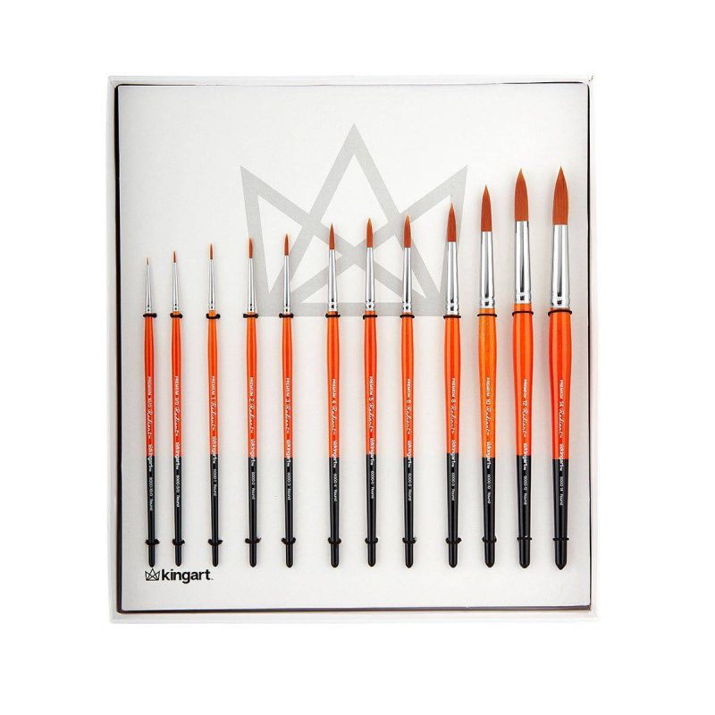 kingart premium kingart radiant taklon brushes gift box set of 12 29484898156705