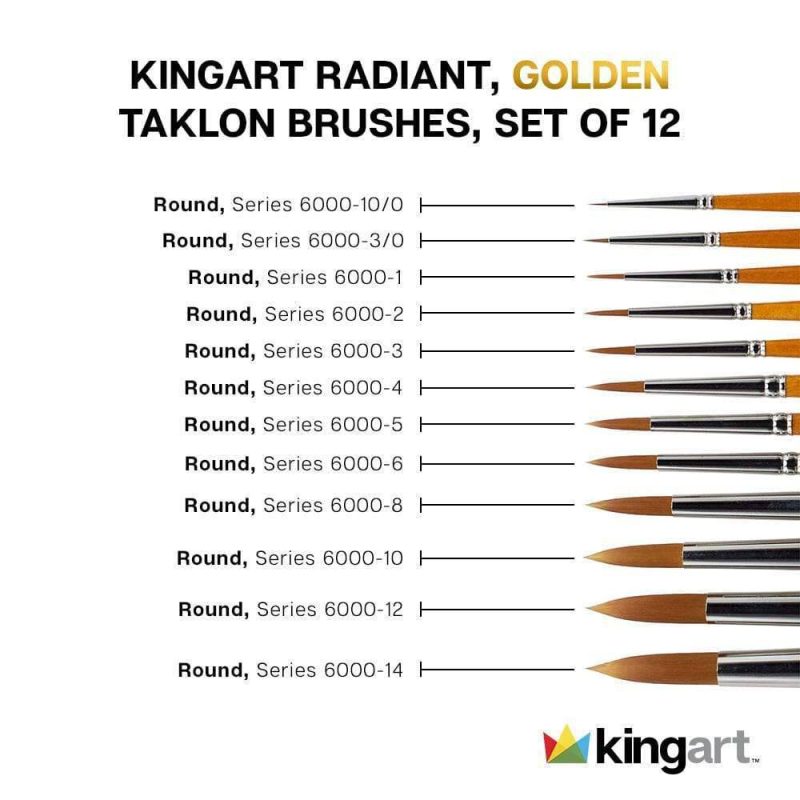 kingart premium kingart radiant taklon brushes gift box set of 12 29484899893409