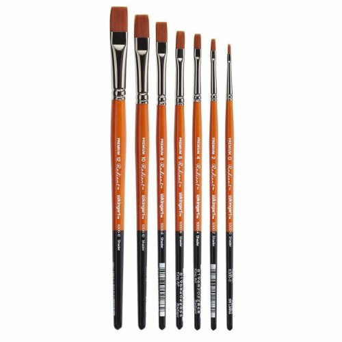 kingart premium kingart radiant taklon brushes series 6300 flat shader set of 7 29490471010465