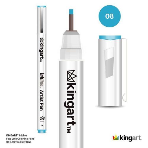 kingart pro kingart inkline fine line art graphic pens archival japanese ink set of 8 unique colors size 08 29560964448417