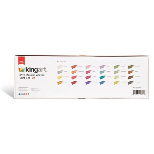 kingart pro kingart pro artist acrylic paint 22ml 0 74oz set of 24 unique metallic colors 30197037891745