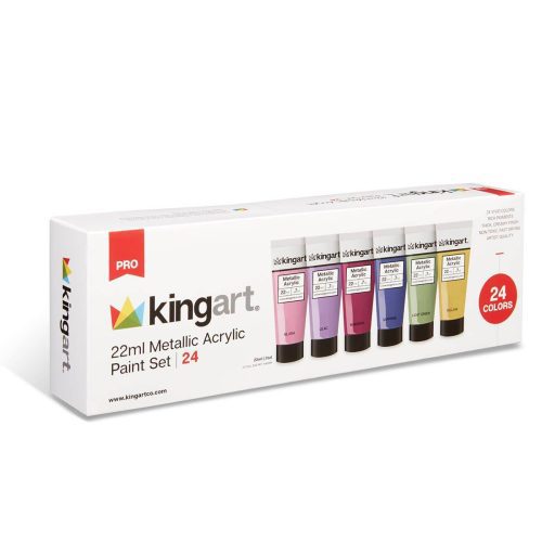 kingart pro kingart pro artist acrylic paint 22ml 0 74oz set of 24 unique metallic colors 30197038153889