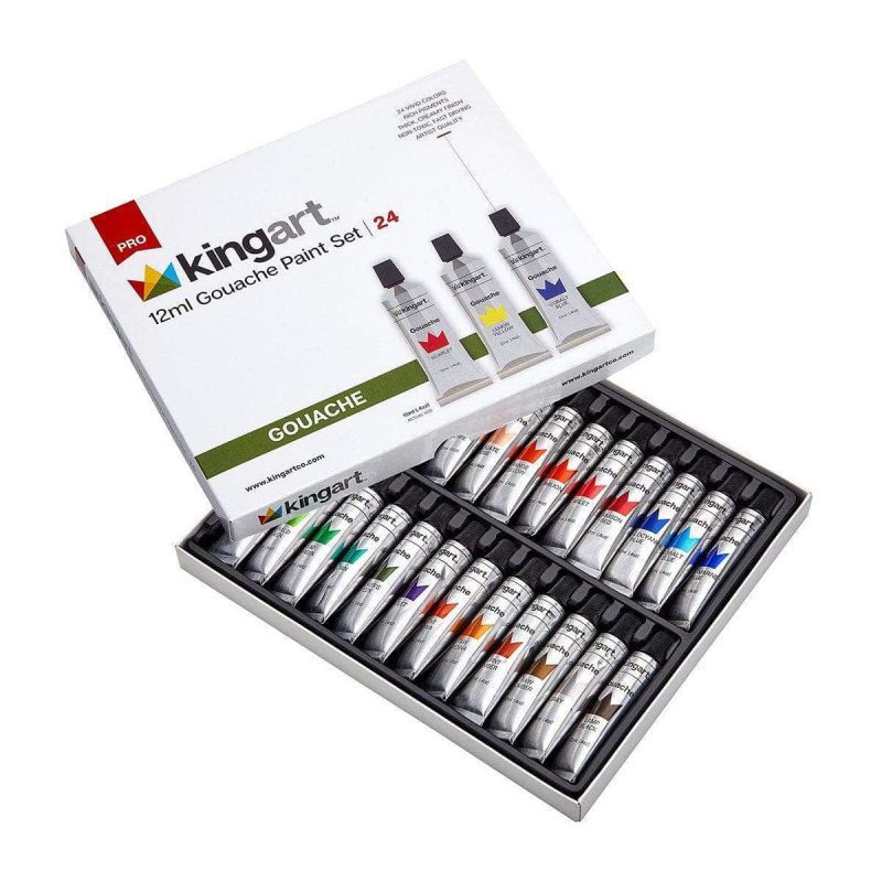 kingart pro kingart pro artist gouache paint 12ml 4oz set of 24 unique colors 29461309391009