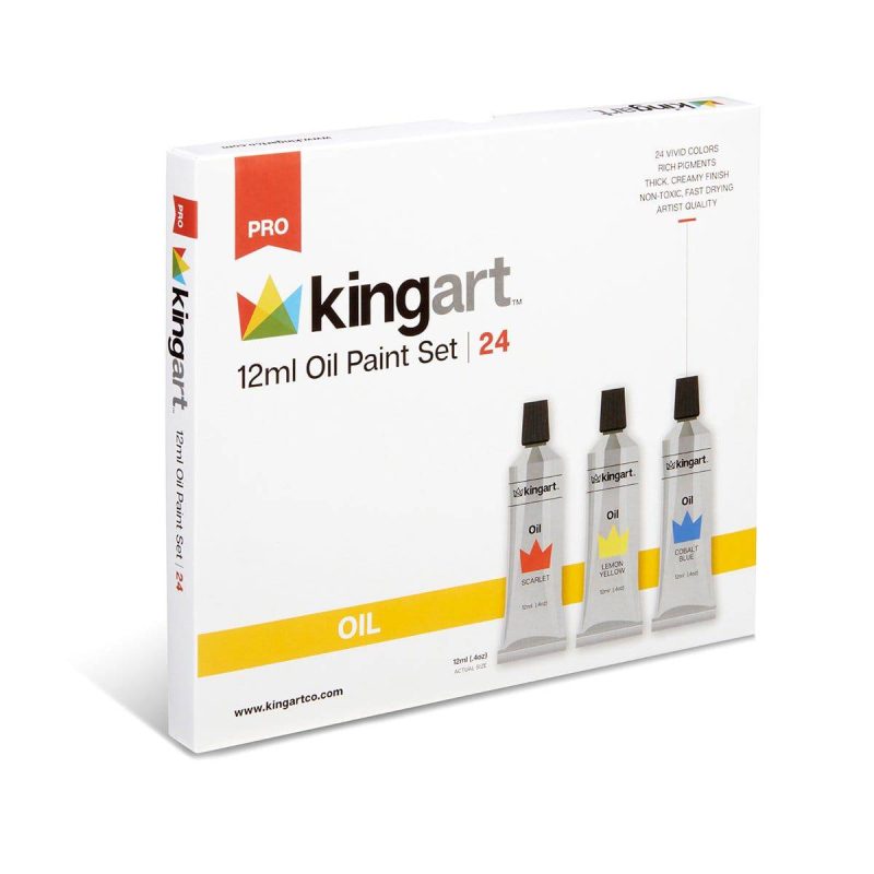 kingart pro kingart pro artist oil paint 12ml 4oz set of 24 unique colors 29561279971489