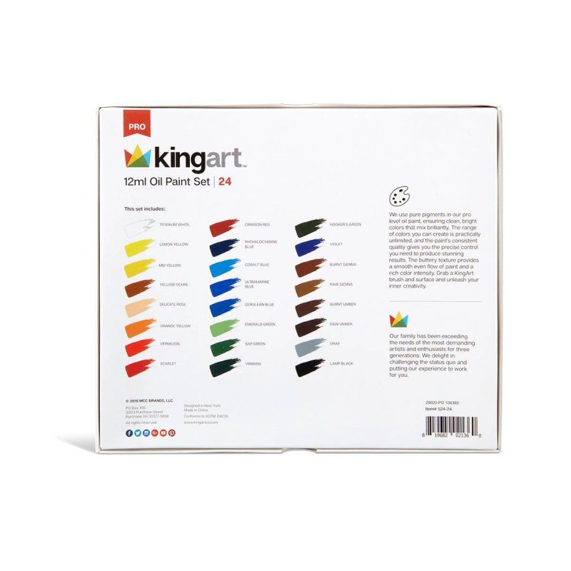 kingart pro kingart pro artist oil paint 12ml 4oz set of 24 unique colors 29561281773729