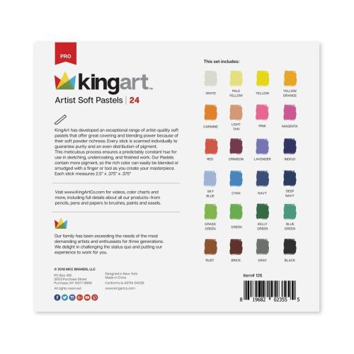 kingart pro kingart pro artist soft pastels set of 24 unique colors 29560961564833