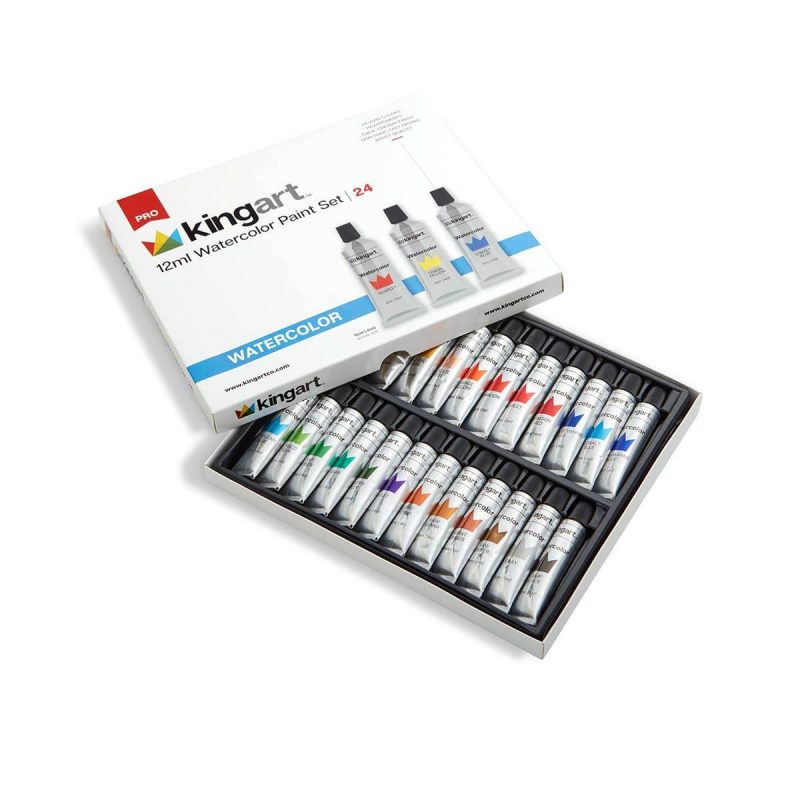 kingart pro kingart pro artist watercolor paint 12ml 4oz set of 24 unique colors 29561292292257