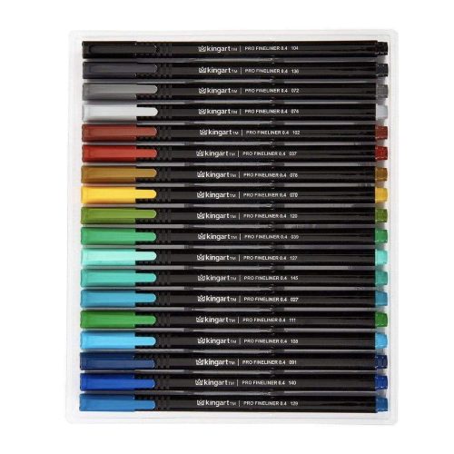 kingart pro kingart pro fineliner pens 0 4mm line width triangular ergonomic barrel set of 36 unique colors 29497169707169