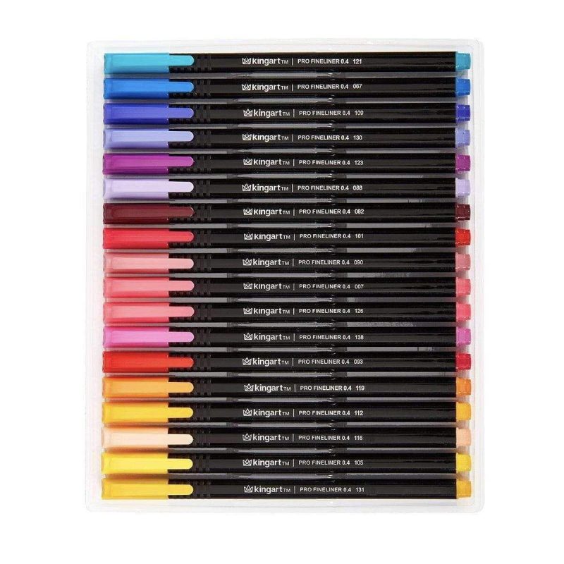 kingart pro kingart pro fineliner pens 0 4mm line width triangular ergonomic barrel set of 36 unique colors 29497171378337