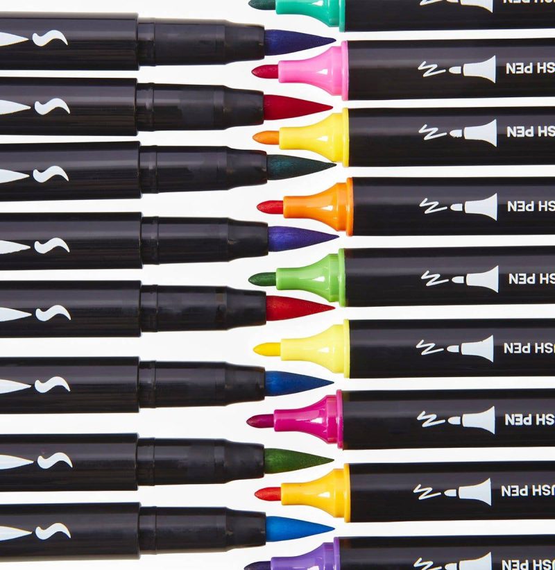 kingart pro kingart pro twin tip brush pen art markers set of 48 unique vivid colors 29536466043041