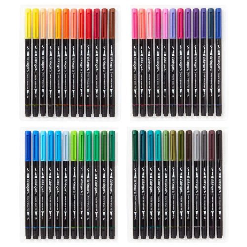 kingart pro kingart pro twin tip brush pen art markers set of 48 unique vivid colors 29560613240993cz