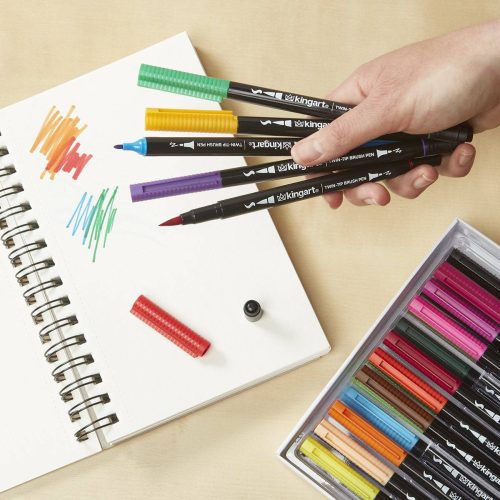 kingart pro kingart pro twin tip brush pen art markers set of 96 unique vivid colors 29536489996449