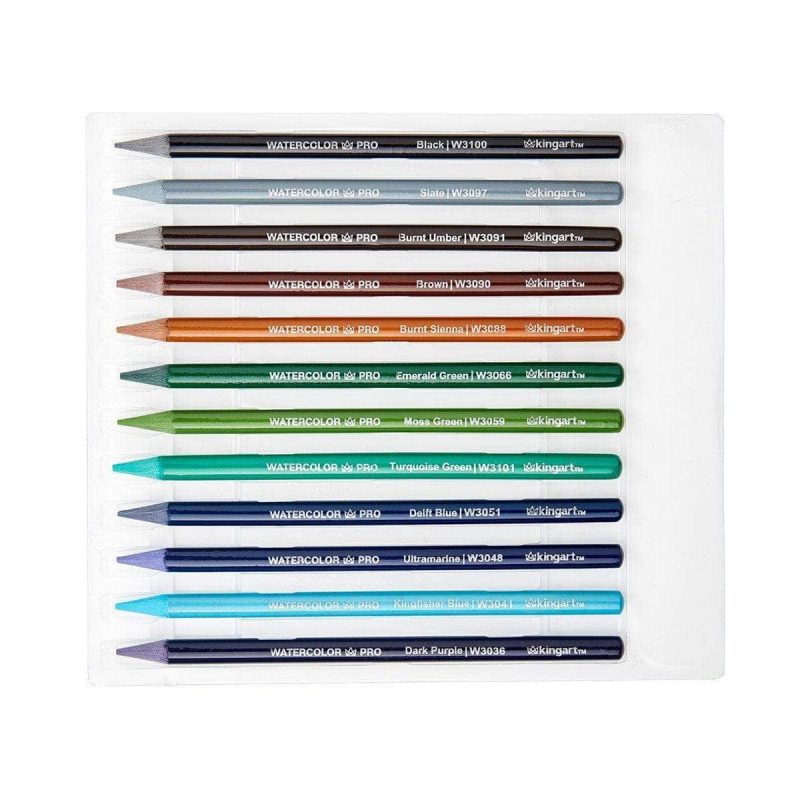 kingart pro kingart pro woodless watercolor pencils set of 24 colors 29440528810145