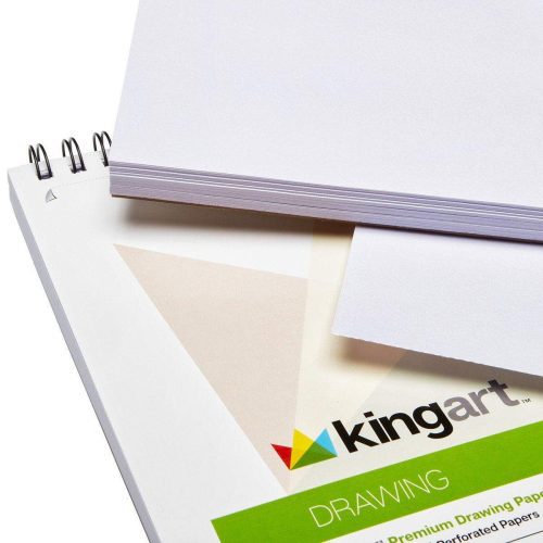 kingart studio kingart drawing paper pad pack of 2 8 x 10 inches 75 pages each 70lb 110gsm micro perforated spiral bound 29489975558305