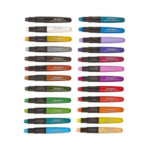 kingart studio kingart gel stick artist mixed media crayons set of 24 unique colors 29458743984289