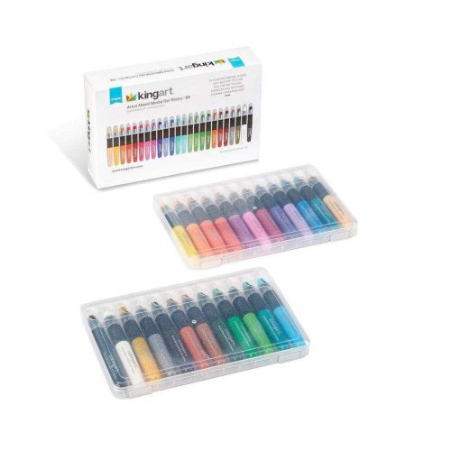 kingart studio kingart gel stick artist mixed media crayons set of 24 unique colors 29458772918433