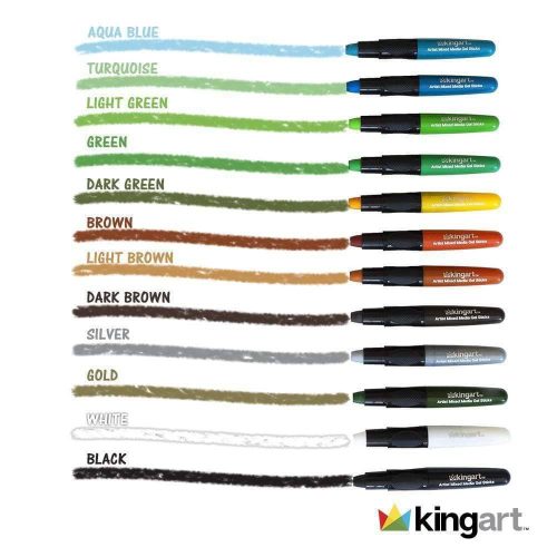 kingart studio kingart gel stick artist mixed media crayons set of 24 unique colors 29458778685601