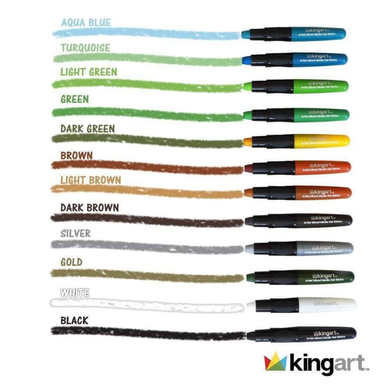 kingart studio kingart gel stick artist mixed media crayons set of 24 unique colors 29458778685601