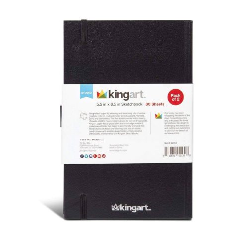 kingart studio kingart hardcover sketchbook journal 70 pound 110 gsm 5 5 x 8 5 80 sheets 2 pack 29490020384929