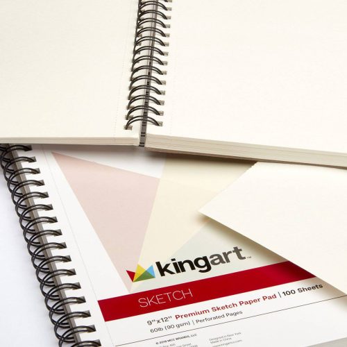 kingart studio kingart sketch paper pad 9 x 12 inches 100 sheet 60lb 90gsm side spiral bound 29560883314849